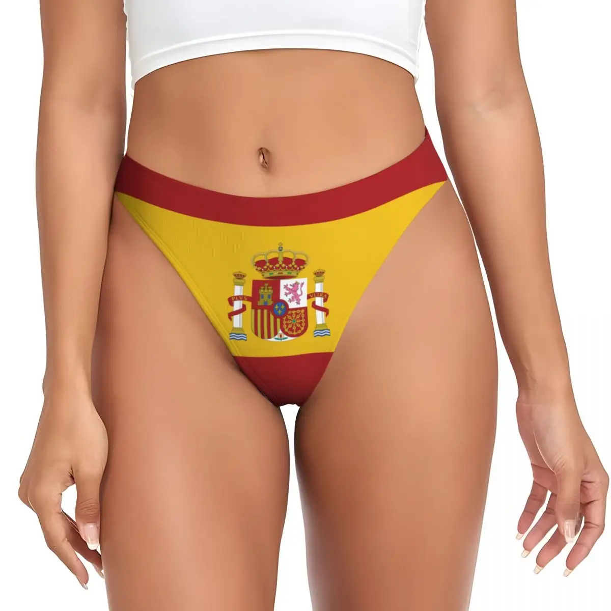 Personalised Spain Flag Briefs Underwear Womens Comfortable Stretch Panties