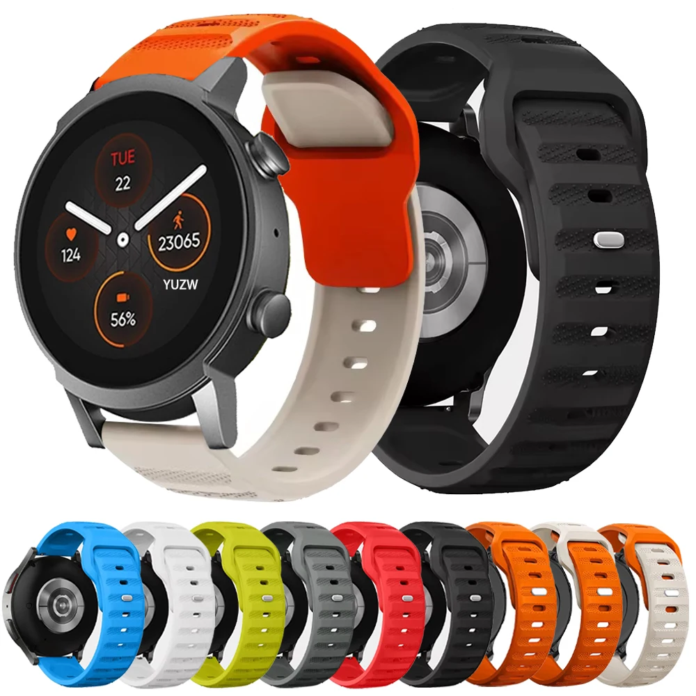 Sports Silicone Watch Strap 22mm 20mm For TicWatch Pro 3 Ultra Band LTE/GPS E3 E2 S2 Pro X GTW 2021 Smartwatch Bracelets Correa