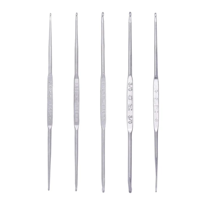 5 шт. 1,6 мм-8,0 мм двойной конец из ферросплава, очень тонкий крючок для вязания, набор спиц, плетение, сделай сам, пряжа, крючки для вязания крючком