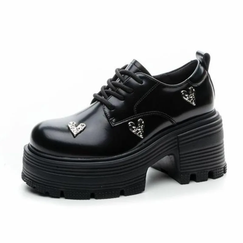 

Женские туфли на плоской подошве в британском стиле, Новое поступление, осенне-зимние черные одинарные туфли с юбкой, мокасины в консервативном стиле на толстой подошве