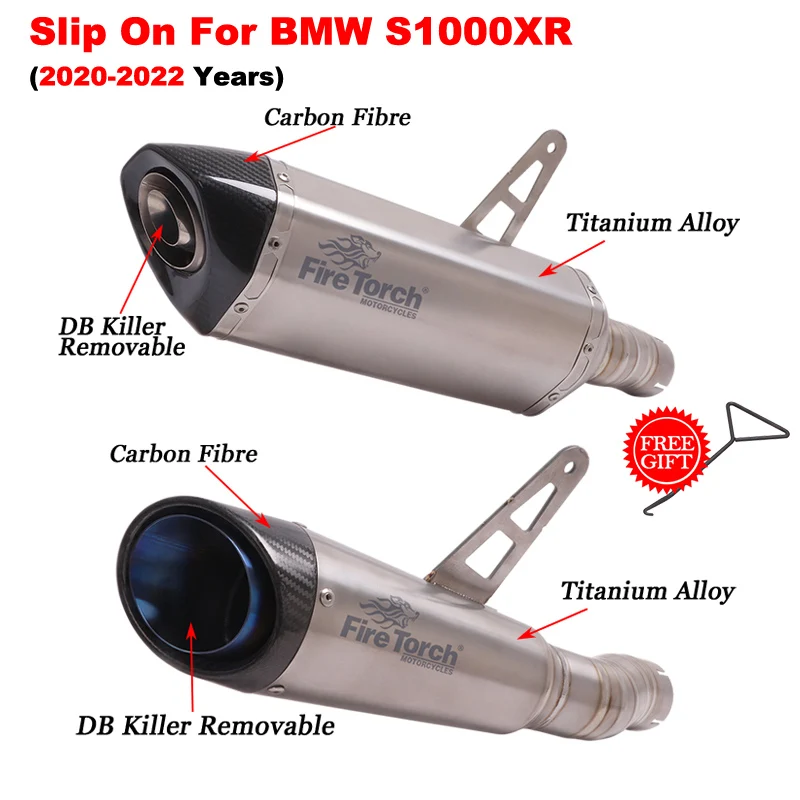 

Slip On For BMW S1000XR S1000 XR 2020 2021 2022 Motorcycle GP Exhaust Escape Titanium Allo Muffler DB Killer Middle Link Pipe