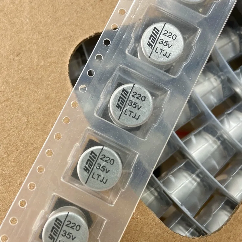 50PCS Surface-mount electrolytic capacitor 35V 220UF 10X10 High-temperature-resistant up to 125°C commonly for computer boards