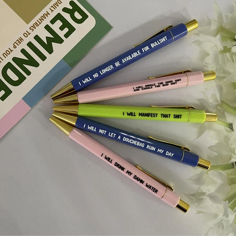 Reminder Daily Mantra Pens MAMA Pens Funny Weekly Pens Fine Point Smooth Writing Pens 2Set