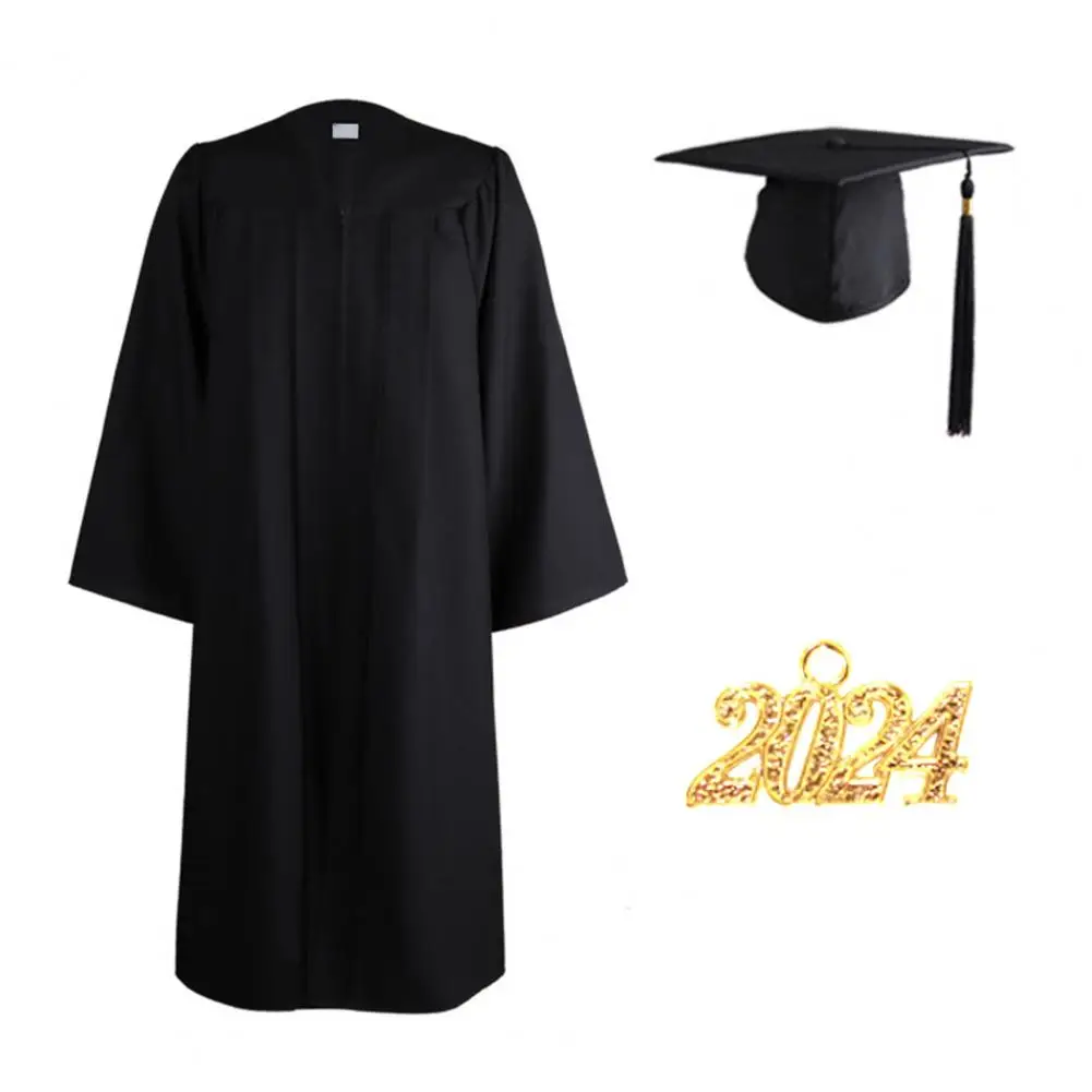 Uniforme di laurea universale Plus Size cappello di laurea allentato abito da laurea abito da laurea cappello a cilindro fotografia