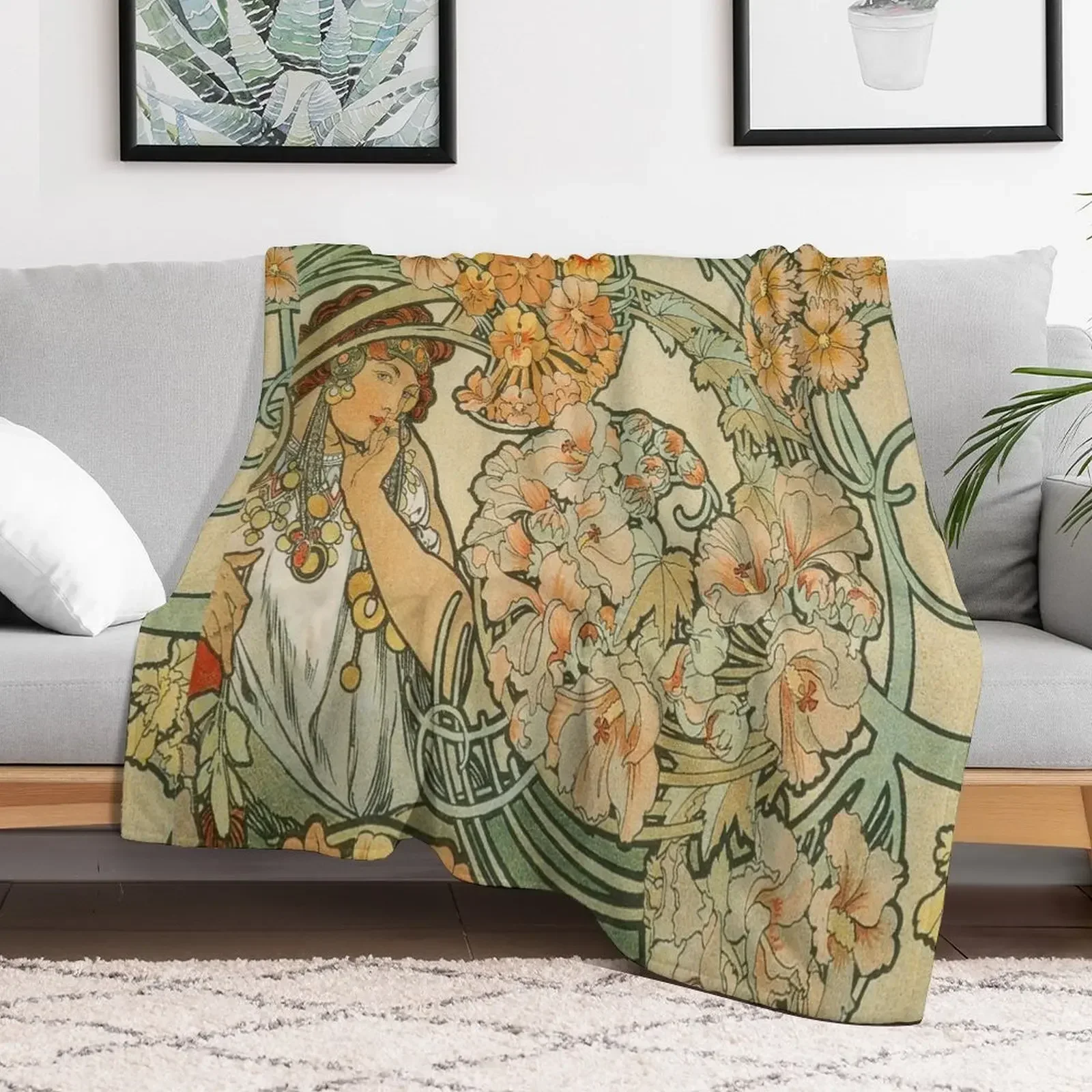 

Alphonse Mucha, Vintage Throw Blanket christmas decoration Plaid Blankets