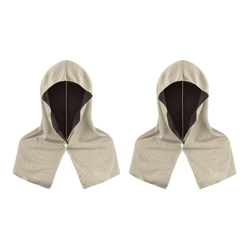 Q39E Pack of 2 Sun Protections Ice Silk Chill Neckwear Scarves Light Weight Cooling Head Wrap For Outdoor Activity And Travel
