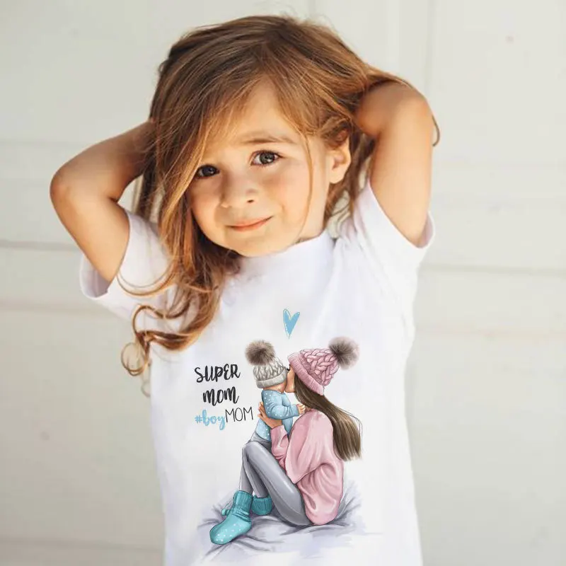 Baby Girl T-shirt Fashion Boy Tshirt Mother and Baby Love Life Cute Printed Kawaii Kids T Shirt Clothes