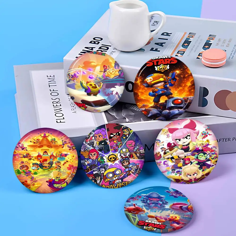GAME B-Brawls S-Stars 58mm Handmade Brooch Cartoon Cosplay Badge On Backpack Jewelry Accessories Gifts