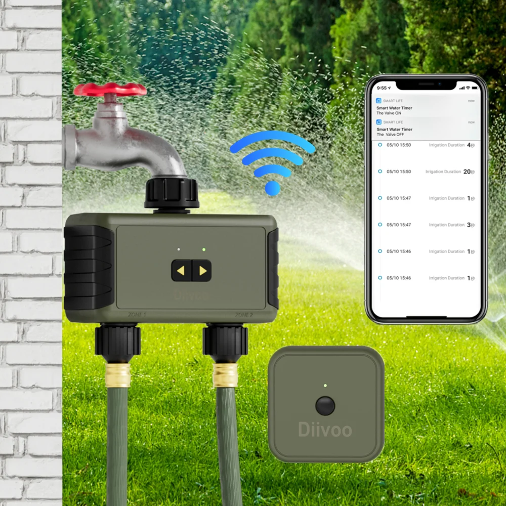 

Diivoo Smart Wifi Water Timer Garden Automatic Watering System Wifi Water Valve Automatic Drip Irrigation Controller Smart Life