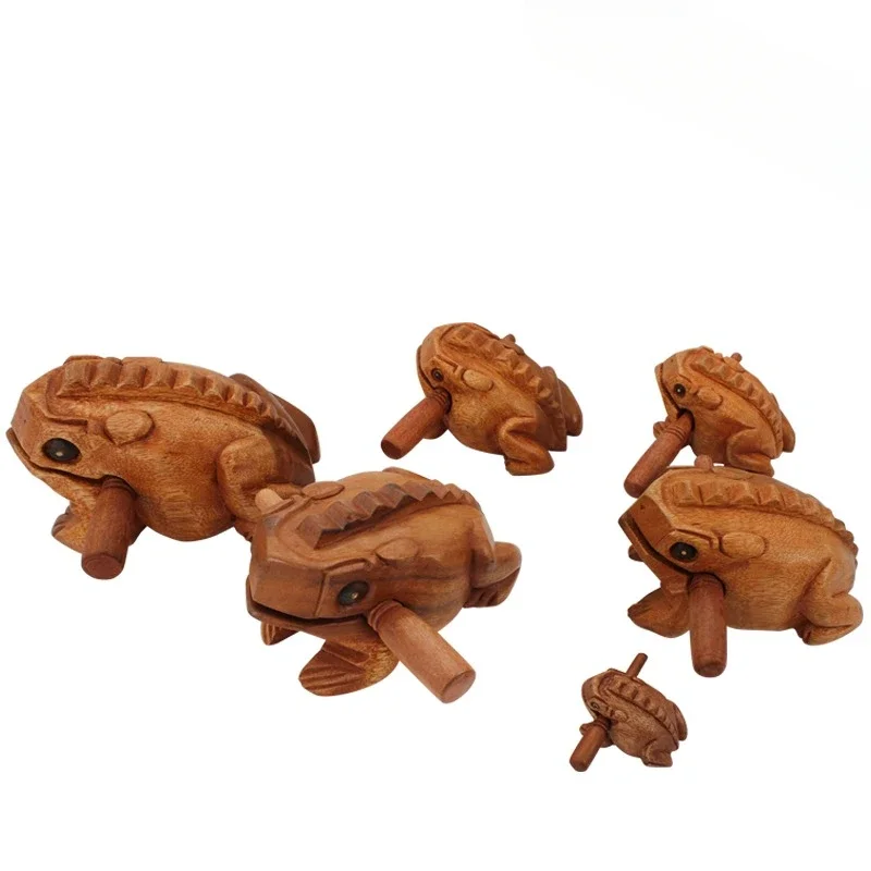 Wooden Frog Scraper Frog Singing Tube Wooden Fish Percussion Instrument Sculpting Frog Children's Toy Instruments Accessorie