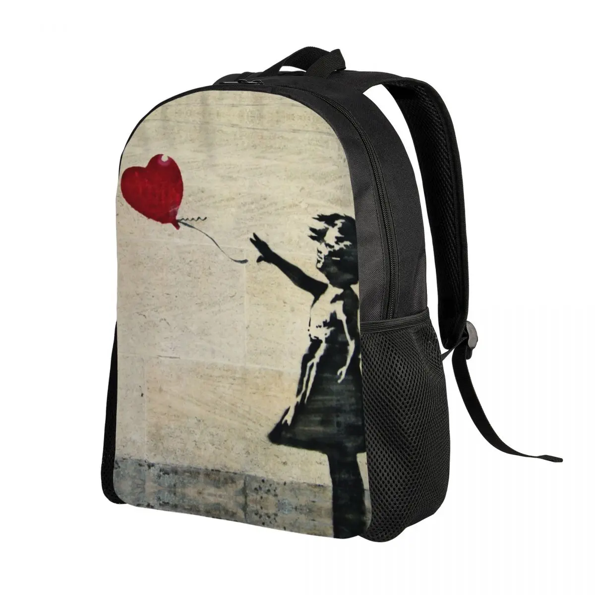 Customized Banksy's Balloon Girl Backpack Men Women Fashion Bookbag for School College Banksy World Peace Bags