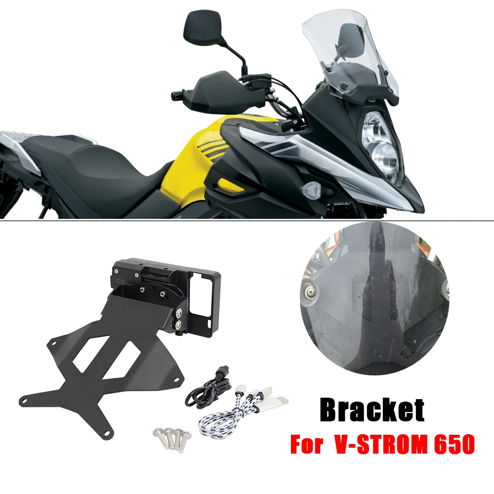 

New Motorcycle For SUZUKI V-STROM 650 XT DL 650 Vstrom 2012-2016 Bracket mobile phone GPS board bracket mobile phone holder USB