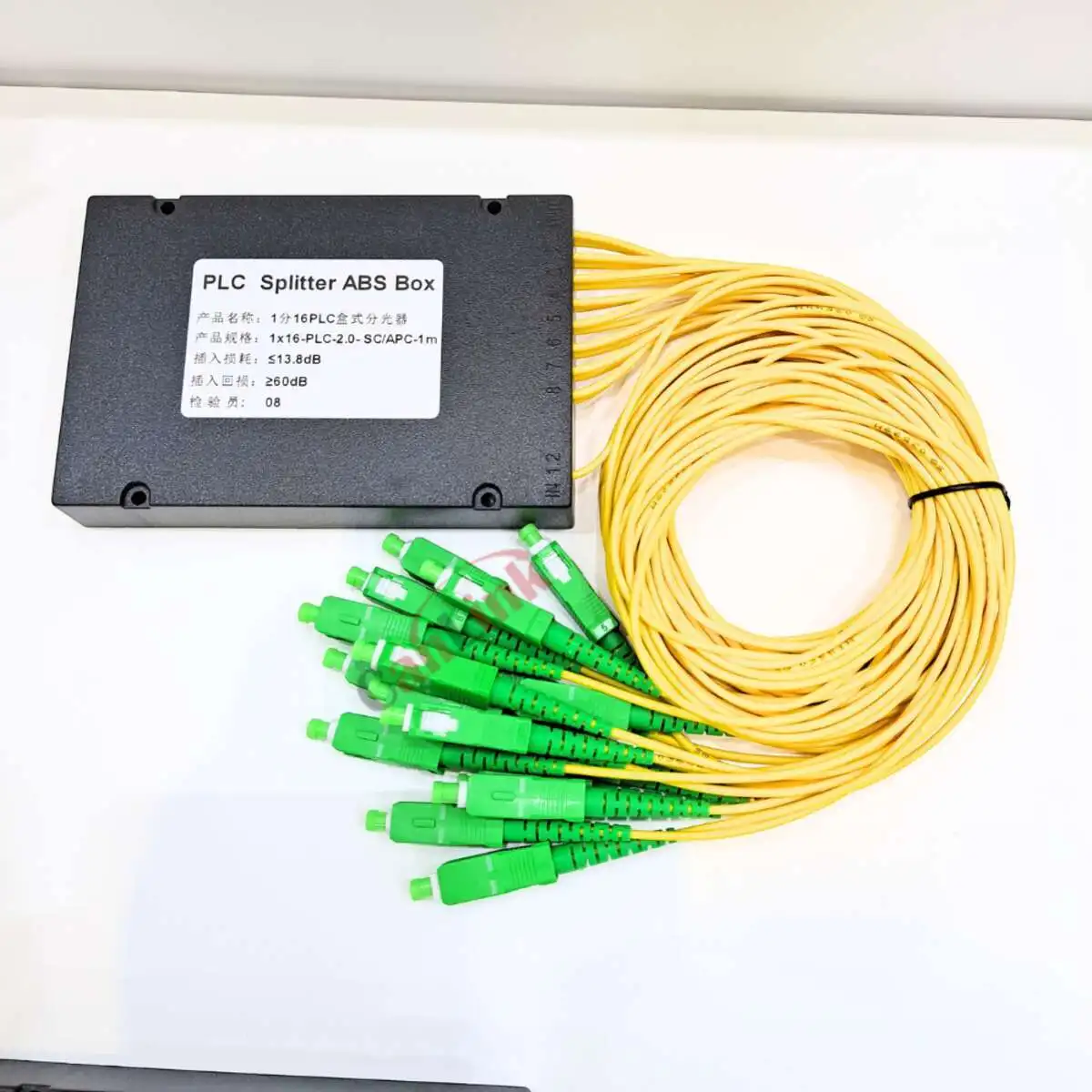 광섬유 PLC 카세트 스플리터, 평면 광파 스플리터-박스 FTTH, SC UPC 1X16 SM 2.0mm, 1x16 SC-APC, 1M