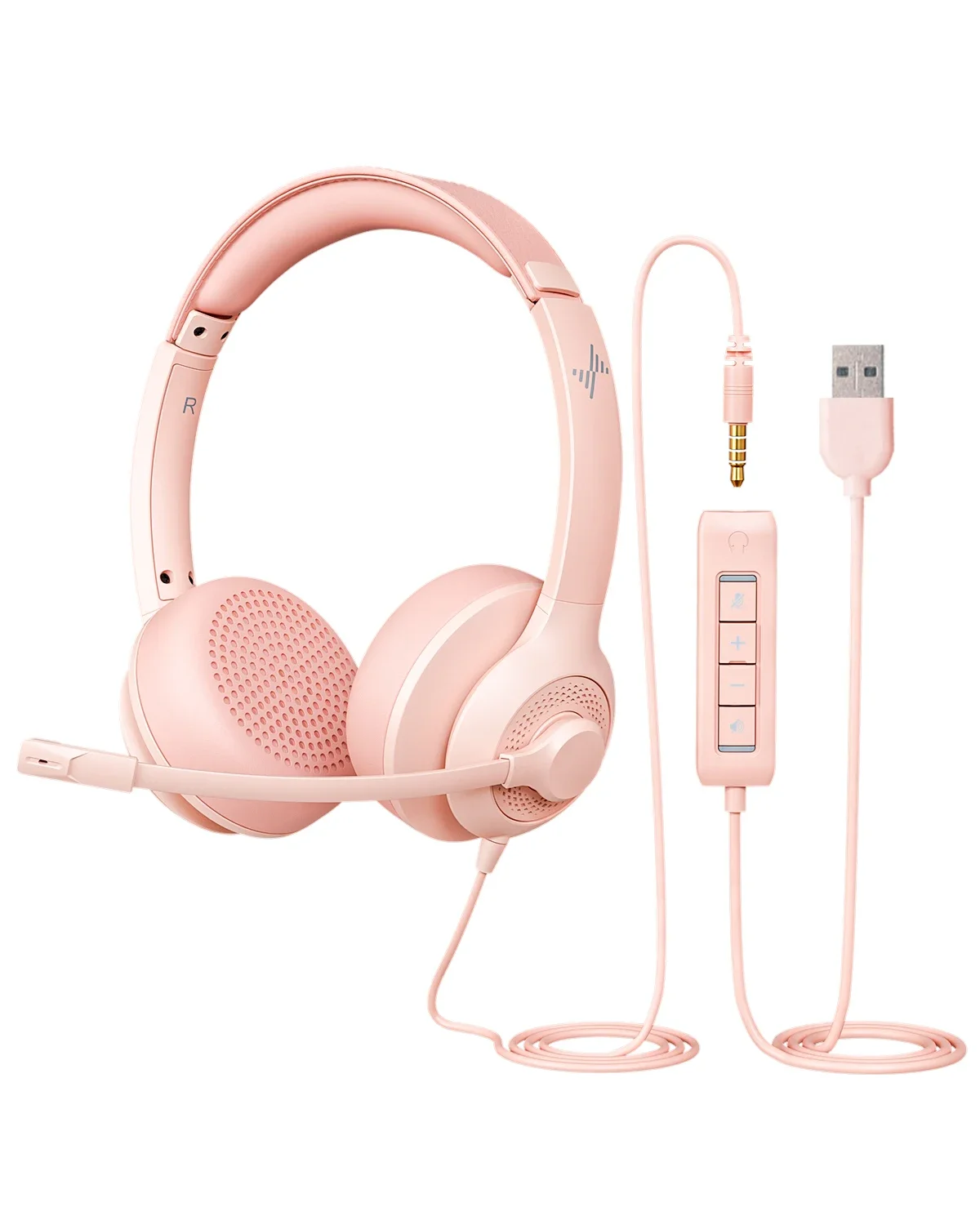 NUBWO JIAMQISHI EH01 USB-Headset PC-Computerkopfhörer mit Rauschunterdrückung, Mikrofon, Inline-Steuerung für Home Office Online-Klasse 5
