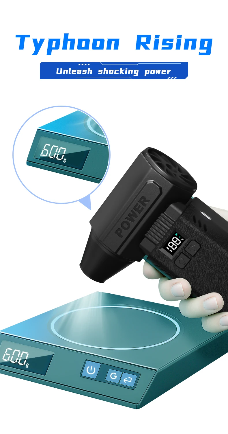 Powerful 400000 RPM Turbo Fan Air Blower Portable Wireless Dust Cleaner TypeC Charging Brushless Jet Blower Outdoor Home Clean