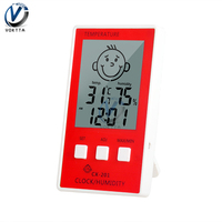 CX-201 3-in-1 Digital Thermometer Hygrometer Electronic Clock Mini Indoor Temperature Sensor Monitor Humidity Meter Thermometer