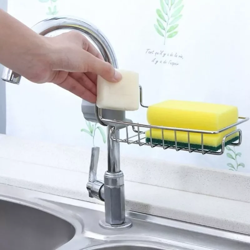 

Kitchen Stainless Steel Sink Drain Rack Sponge Storage Faucet Holder Soap Drainer Bathroom Accessories Shelf Basket Organizer