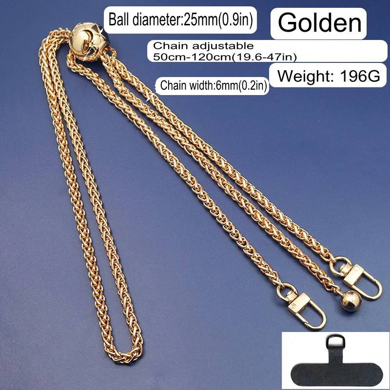 1pc Mobile Phone Hanging Rope Crossbody Long Shoulder Back Adjustable Expandable Metal Twist Pendant Chain