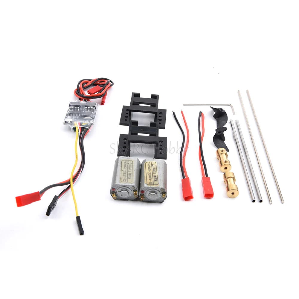 5A x2 Brushed ESC 3V-9V Strong Magnetic Motor Kit 180 Motors+15cm Drive Shaft+CW CCW D30 Propeller+2to2mm Couplings for RC Boats