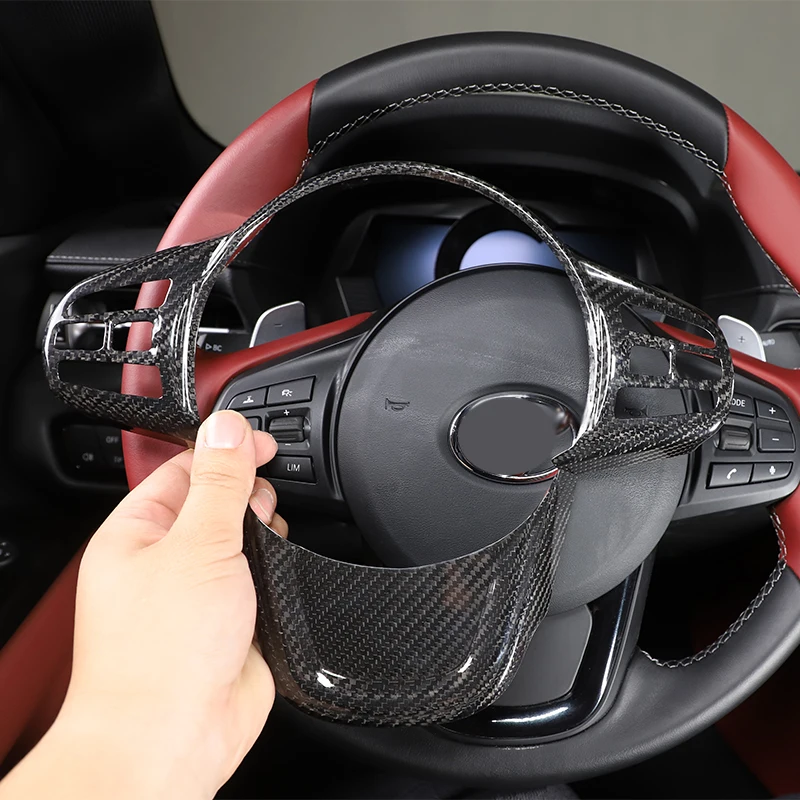 

For Toyota Supra A90 2019-2022 car styling real carbon fiber steering wheel sequin sticker car interior modification accessories