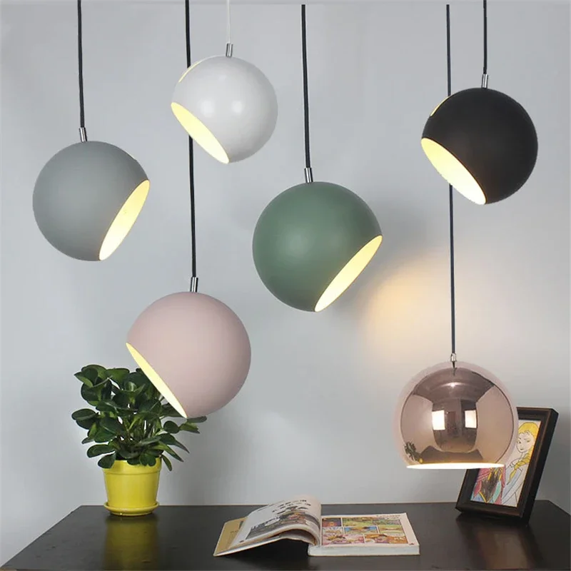 

Nordic Iron Tilt Ball Art Pendant Lights Modern Kitchen Hanging Lamps Industrial Bedroom Lamp Living Room Decor Light Fixtures