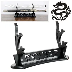 Dragon Katana Stand Holder Wooden Sword Shelf Rack Support Display Katana Room Decoration Demon Slayer Sabre Cradle Organizer