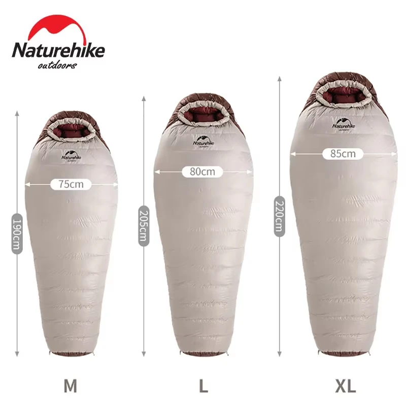 Naturehike Snowbird Mummy Daunenschlafsack 650Fp Outdoor Wandern Winter Camping Schlafsack Warme Bettdecke Tragbar 4 Jahreszeiten