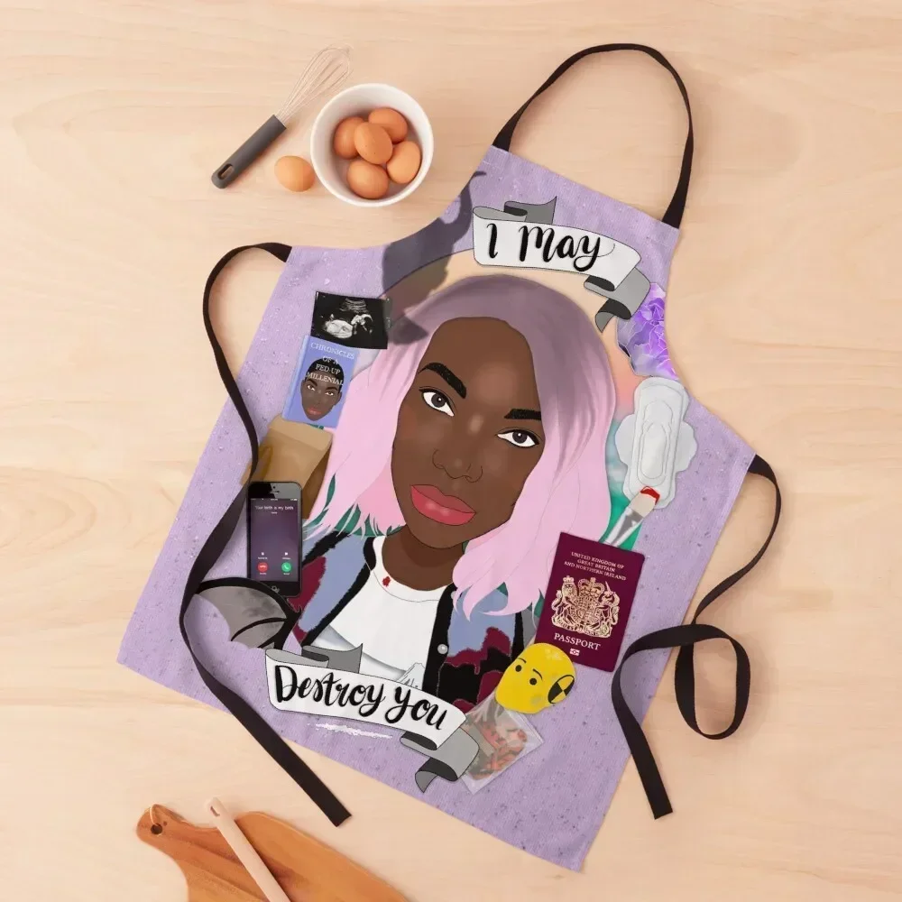 

I May Destroy You Apron Kitchen Man For Hairdresser for kitchen useful Kitchen Accessories 2022 Apron