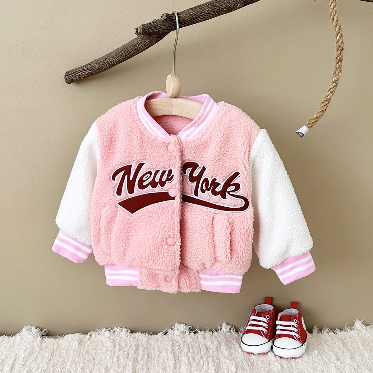 New Winter Clothes Infant Boys Girls Berber Fleece Jacket Baby New York Coat Thick Warm Infant Top Kids Sweater Clothing