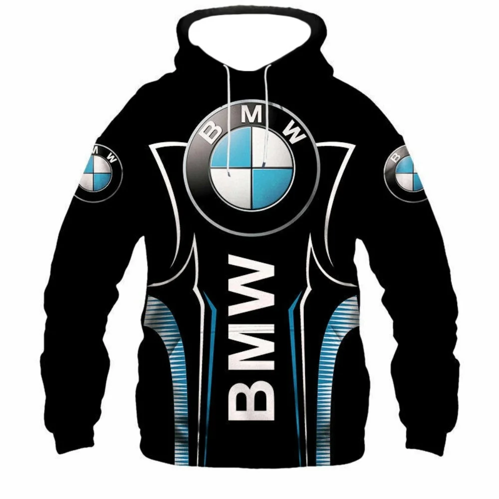 

New Style 3D Printed Pattern Long Sleeves Drawstring Unisex Hoodie Fashionable Comfortable Outdoor RidingBMW Sport Pullover