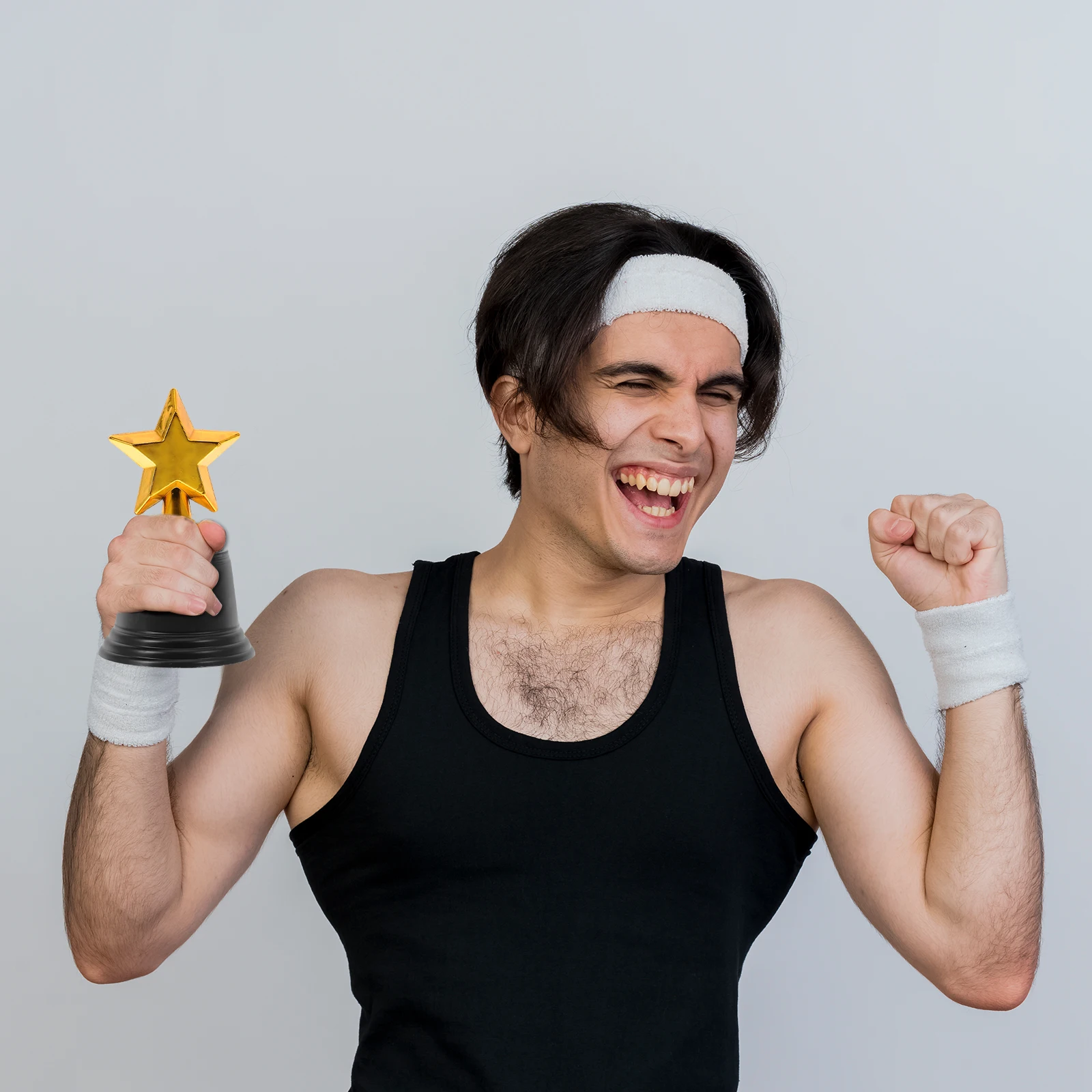 

6Pcs Plastic Trophy with Star Design Golden Award Trophy for Party Games Favors Rewards Ceremony Appreciation Gift