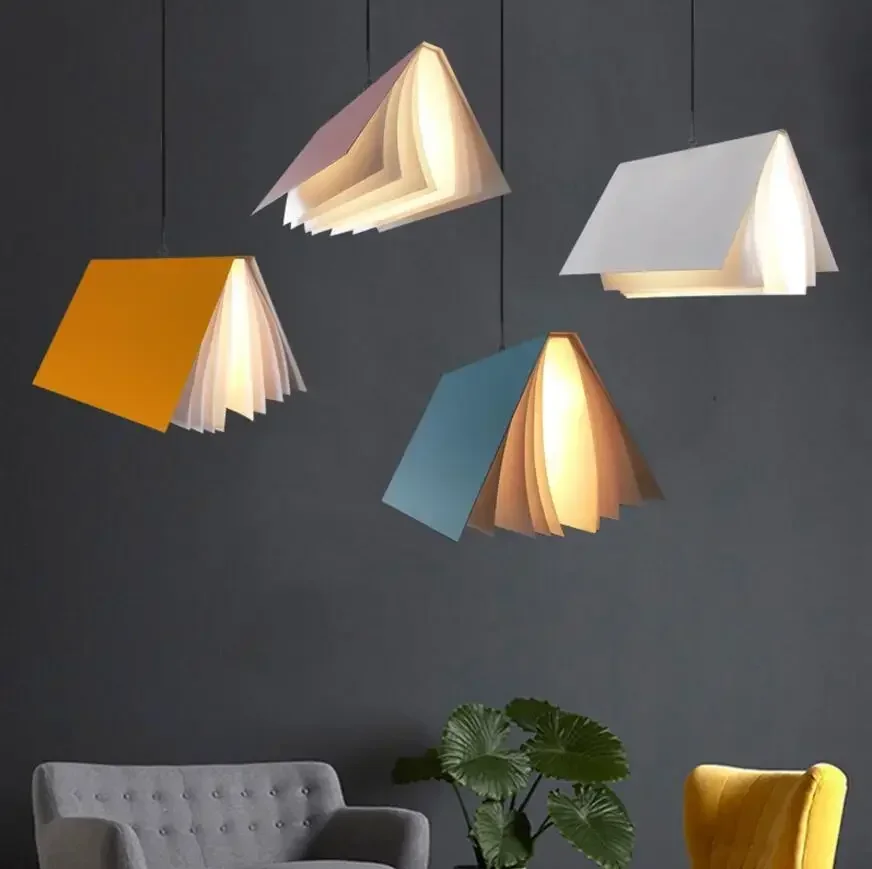 

Book Pendant Lamp Led Nordic design lamp replica Living room Bedroom Home Indoor Reading Lighting Decoration children room light