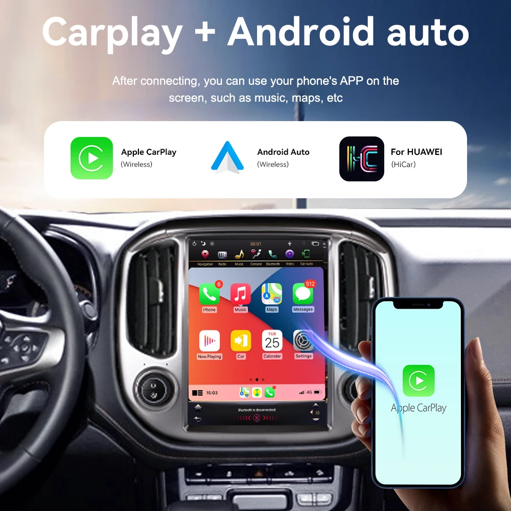 12.1''  Vertical Screen Android Car Radio Navigation Multimedia for Colorado GMC Canyon 2015 - 2018