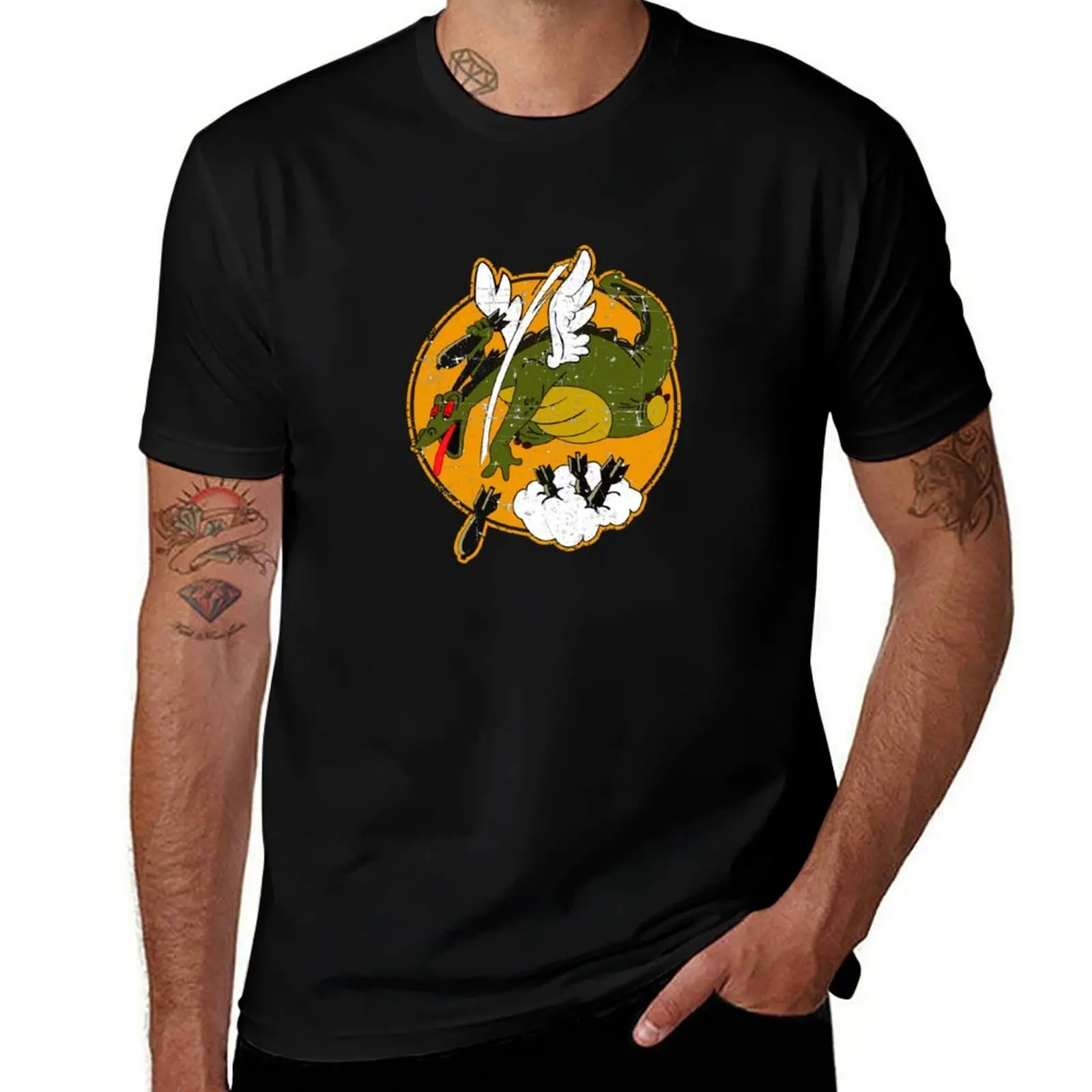 USAF - 676th Bombardment Squadron - Grunge Style T-Shirt man t shirts cotton T-Shirt
