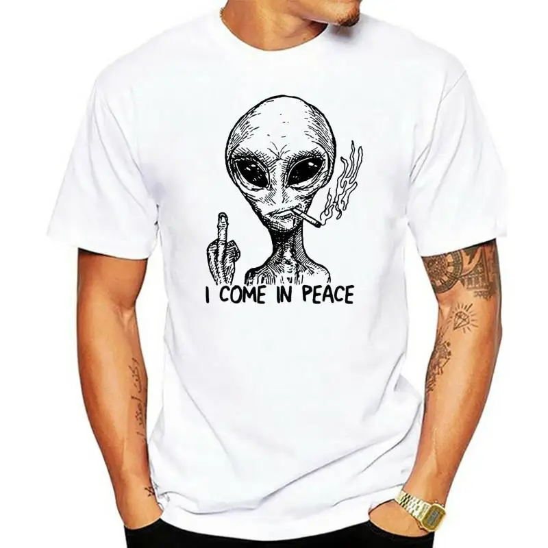 Alien I Come In Peace T Shirt Extraterrestrial Ufo Area 51 Roswell Spaceship Tee Top Quality Tee Shirt