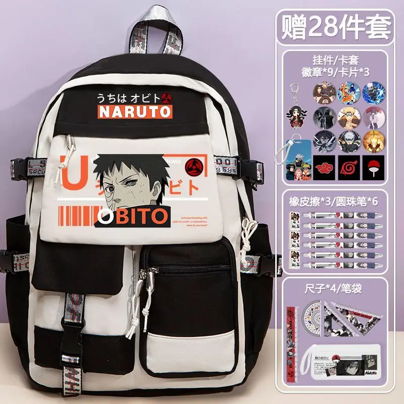 Naruto New Cartoon Student Schoolbag Large Capacity Waterproof Stain Resistant Casual and Lightweight Cute Backpack