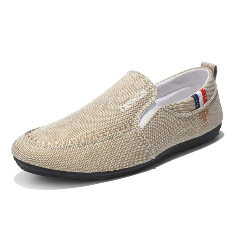 Men Loafers Fashion Trend Leisure Versatile Breathable Canvas Shoes