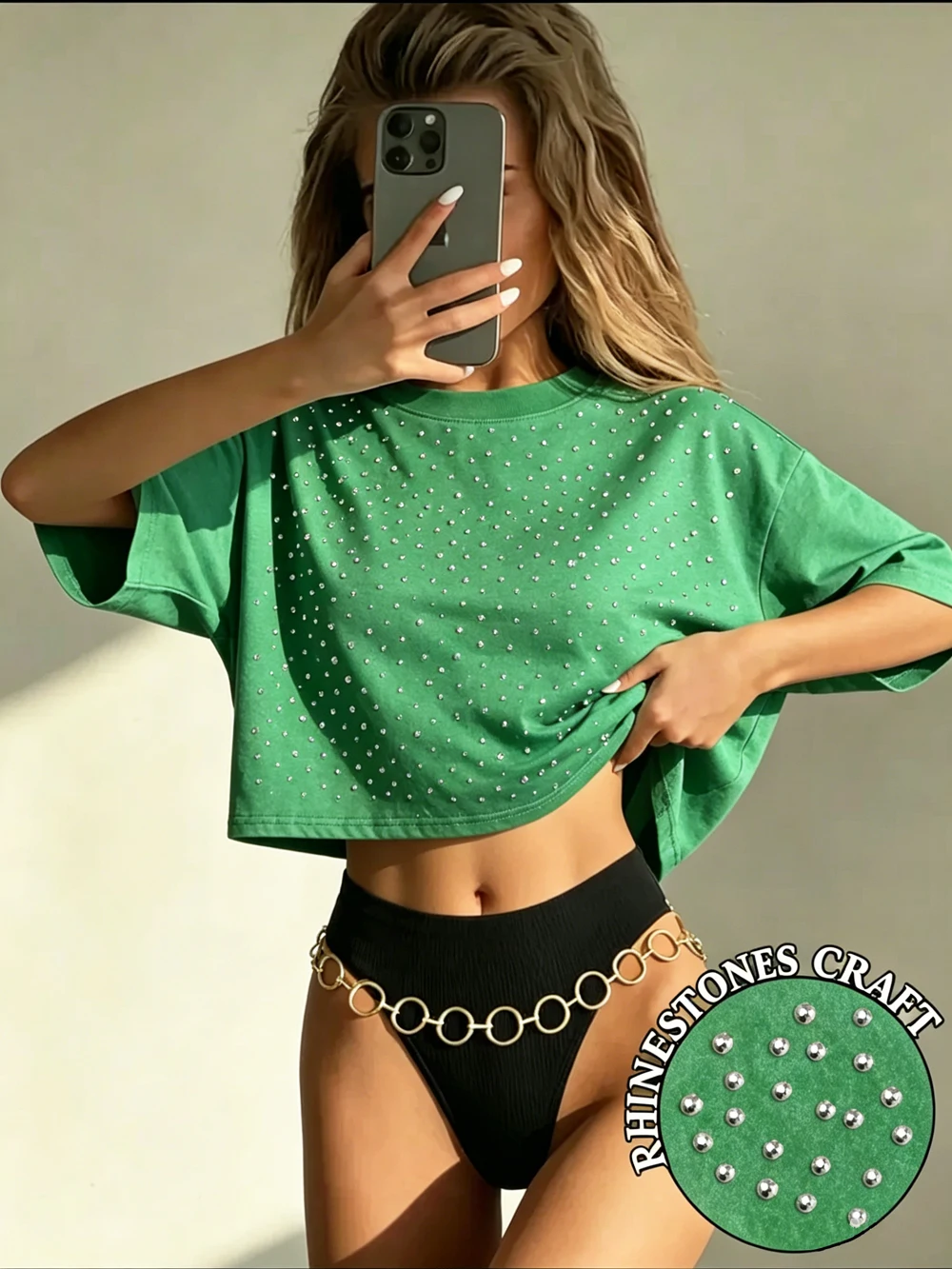 Y2k Womens Washed T-Shirts Summer Trend Diamond Cotton Crop Tops Casual O-Neck Short Sleeve Tees Basic Vintage Womans Clothes