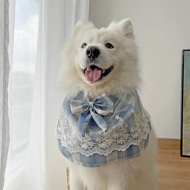 Samoyed Medium and Large Dog Bandana Slobber Scarf Bib Dog Slobber Bib Jewelry Pet Cute Bib