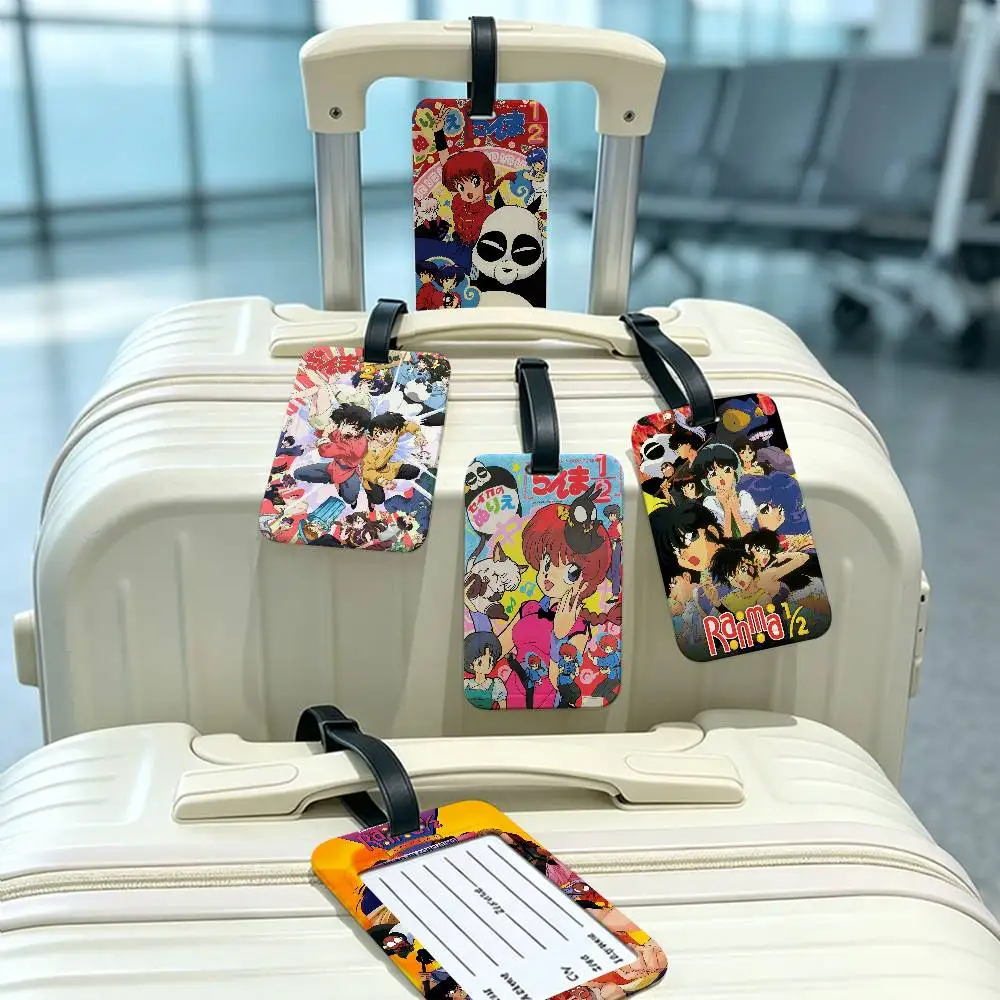 Anime Ranma 12 Portable Anti lost Luggage Name Tag PVC Information Card Sleeve Suitcase Backpack Travel Label