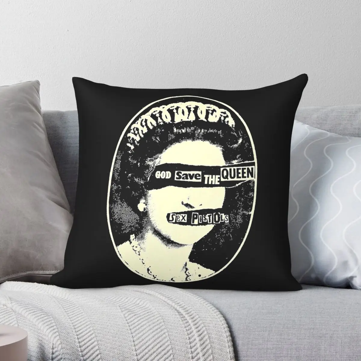 Sex Pistols God Save The Queen Square Pillowcase Polyester Linen Velvet Pattern Zip Decor Home Cushion Cover