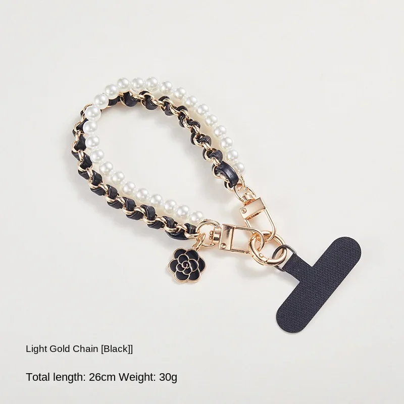 พวงกุญแจมุกเทียม ดีไซน์หรูหรา สองชั้น สายหนังหวานๆ ใช้เป็นพวงกุญแจ ตกแต่งกระเป๋า หรือห้อยโทรศัพท์