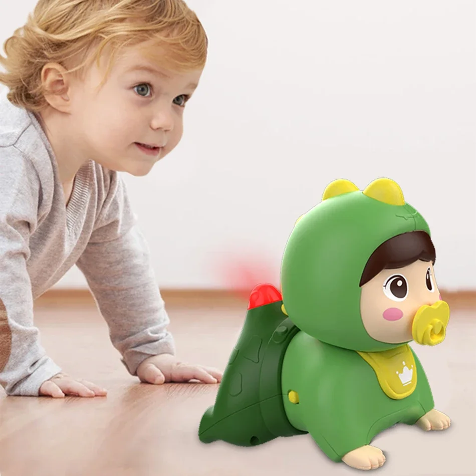 Muñeca eléctrica para gatear para niños con música, juguetes de aprendizaje de pie para escalar, juguetes educativos para edades tempranas, regalos divertidos