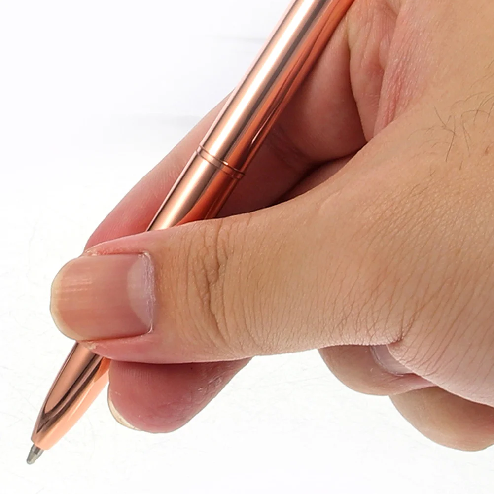 

3pcs Metal Ballpoint Pen Daily Use Delicate Student Black Fine Process Smooth Writing Practical Ergonomic Design Useful