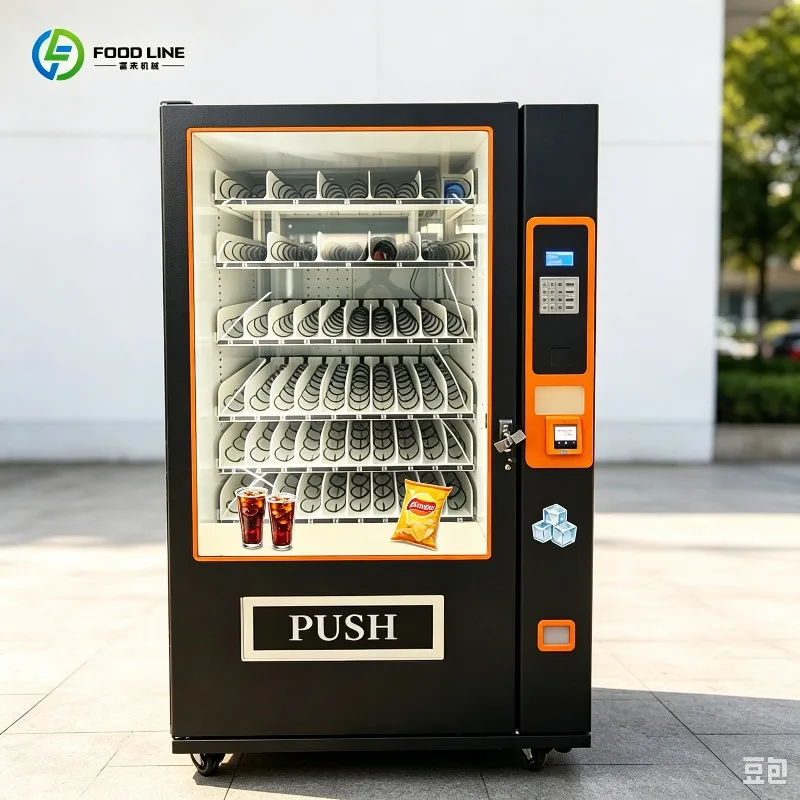 Drink Vending Machine Large Capacity Combo Snack for Foods and Drinks Vending Machine for Convenient Store FL Customized