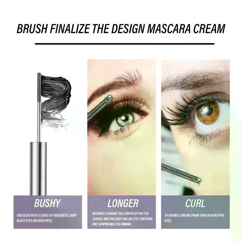 Qibest Silver Tube Mascara Waterproof Long & Curling Black Eyelashes Easy Removal No Dizziness Everlastingly Lasting