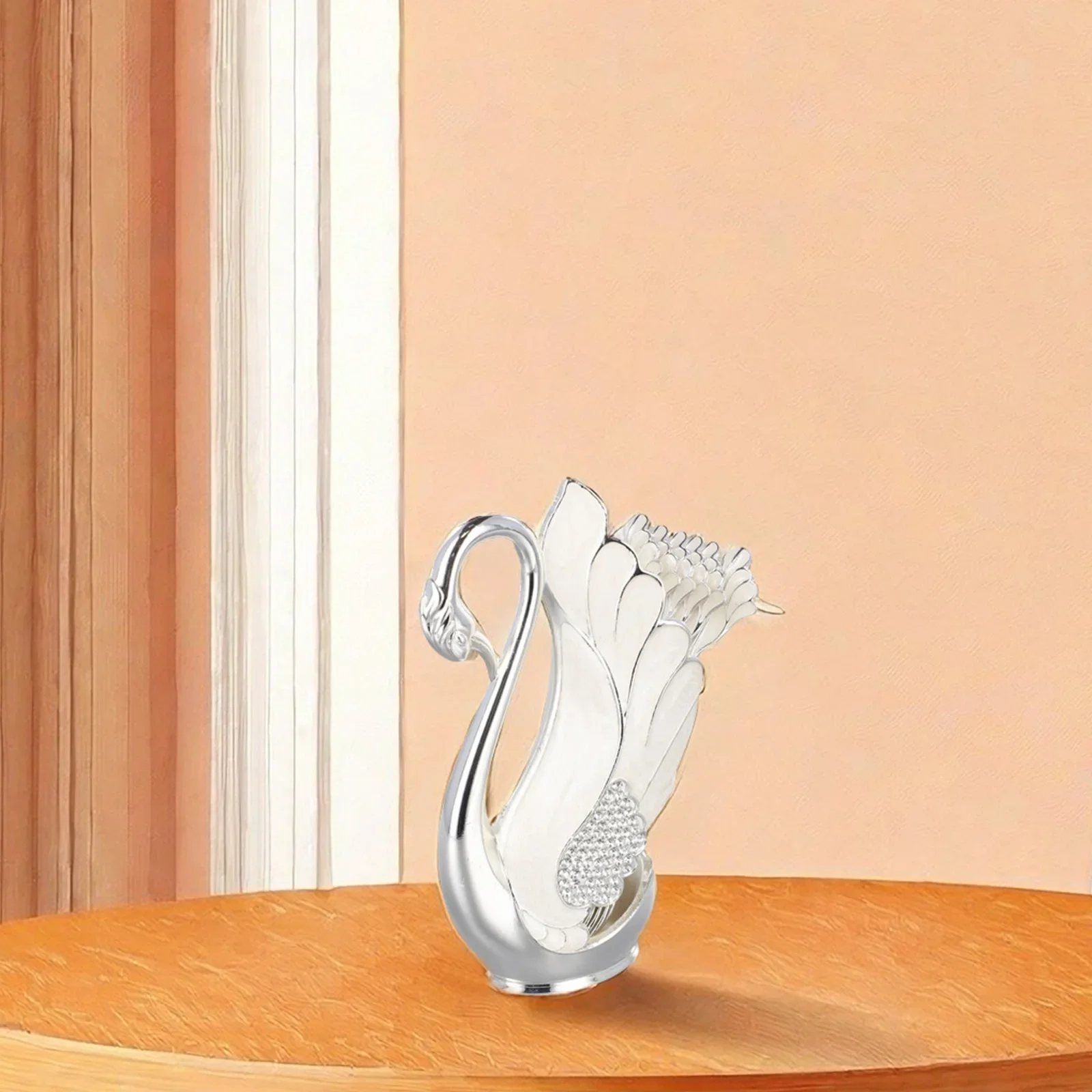 Elegant Fruit Base Holder with Flatware Spoon Set Perfect Addition to Your Dining Collection for Serving Desserts and Salads
