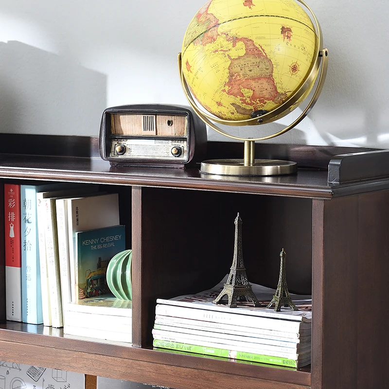 

American all-solid wood desk bookshelf combination bedroom children's study table writing desk household small apartment compute