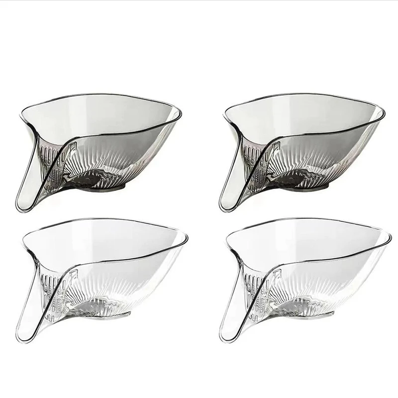 4PCS Drain Basket Kitchen Sink Drain Strainer For Fruits Vegetables Dry And Wet Separation Water Dish Basin