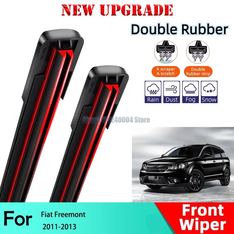 2PCS Car Wiper For Fiat Freemont 2011-2013 Front  Wiper Blades Brushes Auto Accessories 2011 2012 2013 inch 24+18